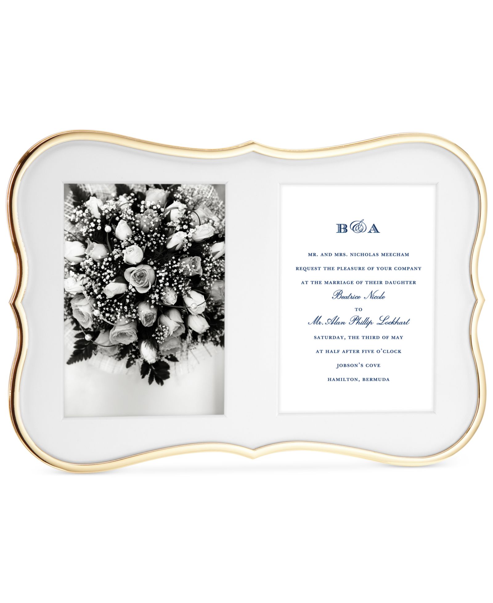 kate spade new york Crown Point Gold-Plated двойная рамка для приглашений