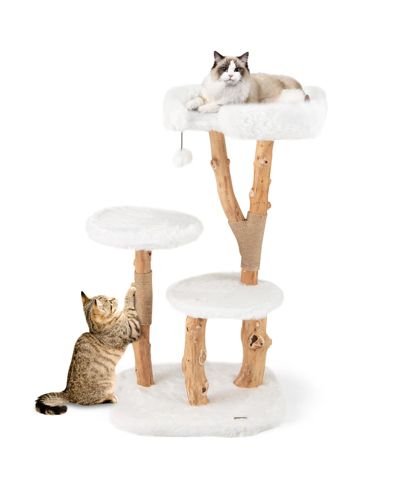 COZITO Cat Tree Solid Wood Tower with Perch and Jute Posts