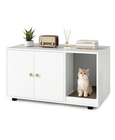 COZITO Hidden Cat Litter Box with Scratching Board