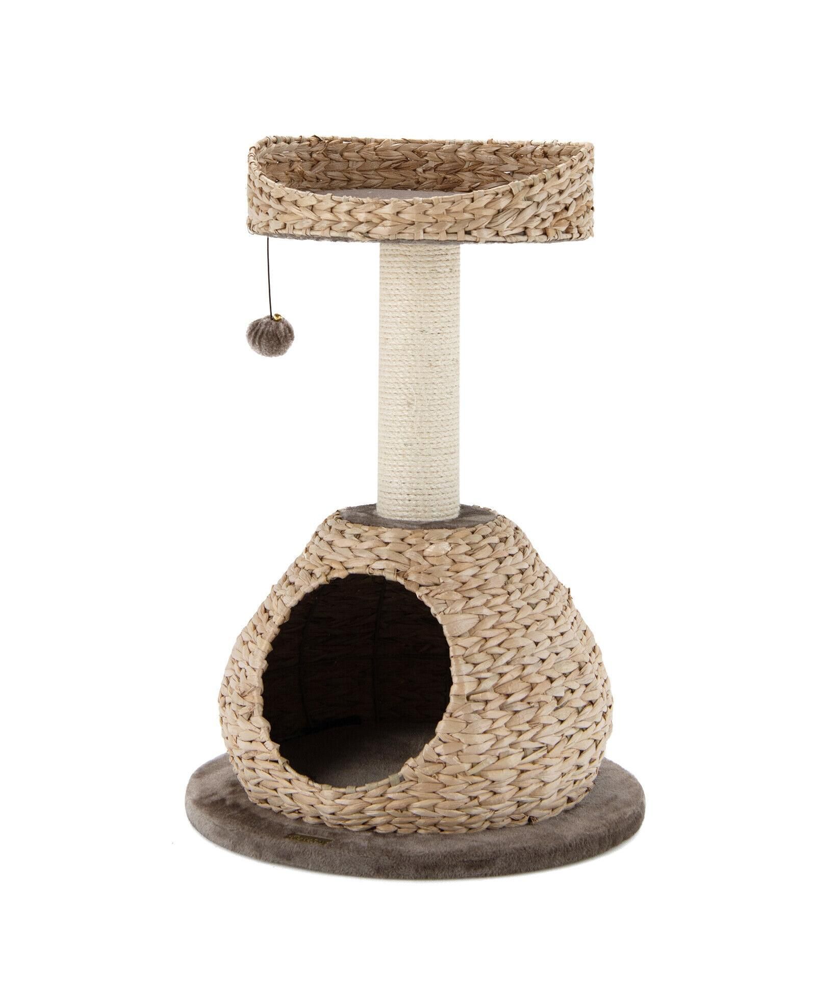 COZITO Cat Tree  Handmade Woven Tower with Jump Platform