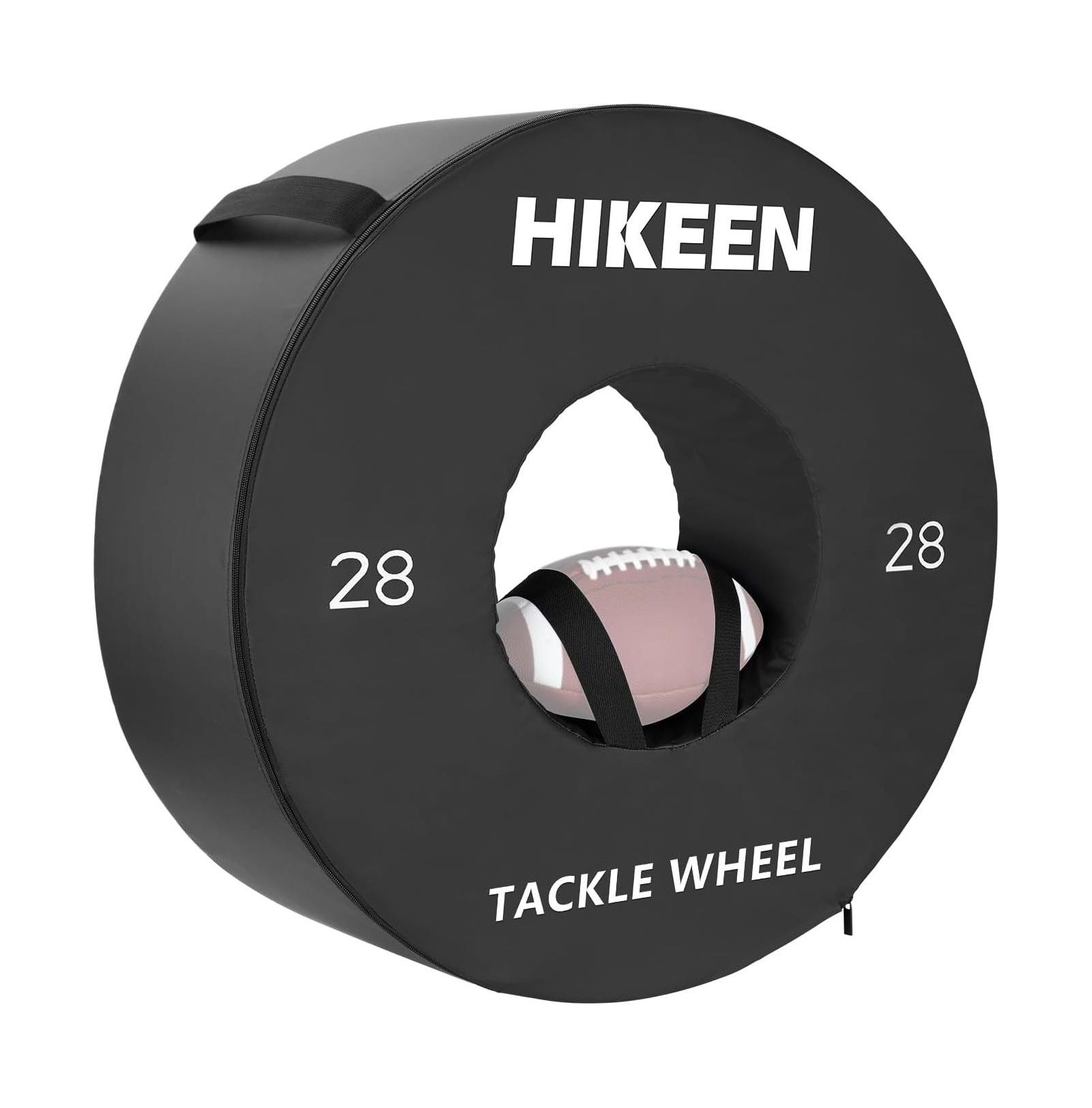 Hikeen 28" Football Tackle Wheel Dummy Denser Softer Foam Tackling Dummies for Football Youth - Tackling Wheel with Straps (1PCS)