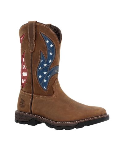 GEORGIA BOOT Men's Carbo-Tec FLX 11" Patriotic Alloy Toe Pull-On Work Boot