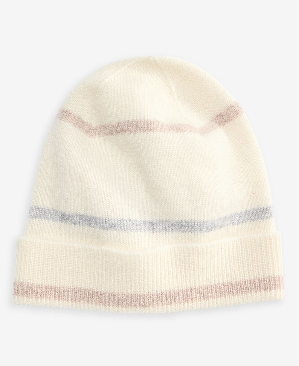 Charter Club Mixed Stripe Cashmere Cuffed Beanie, Macy's Exclusive
