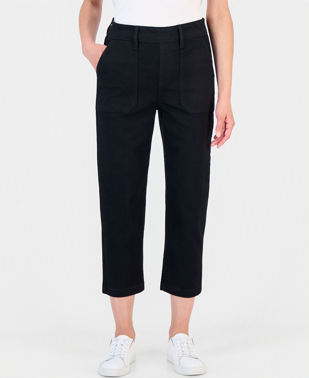 Style & Co Petite High-Rise Straight-Leg Utility Jeans, Macy's Exclusive