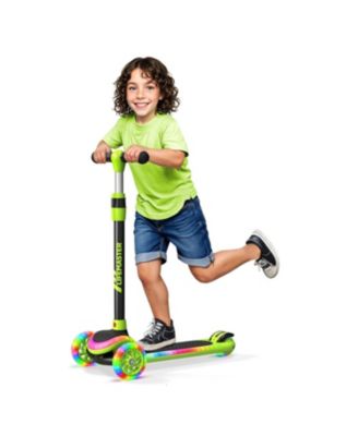 Lifemaster 3-Wheel Kids Scooter, with multi-color LED lights, 5-height adjustable handlebar, wide anti-slip deck, safety certified.