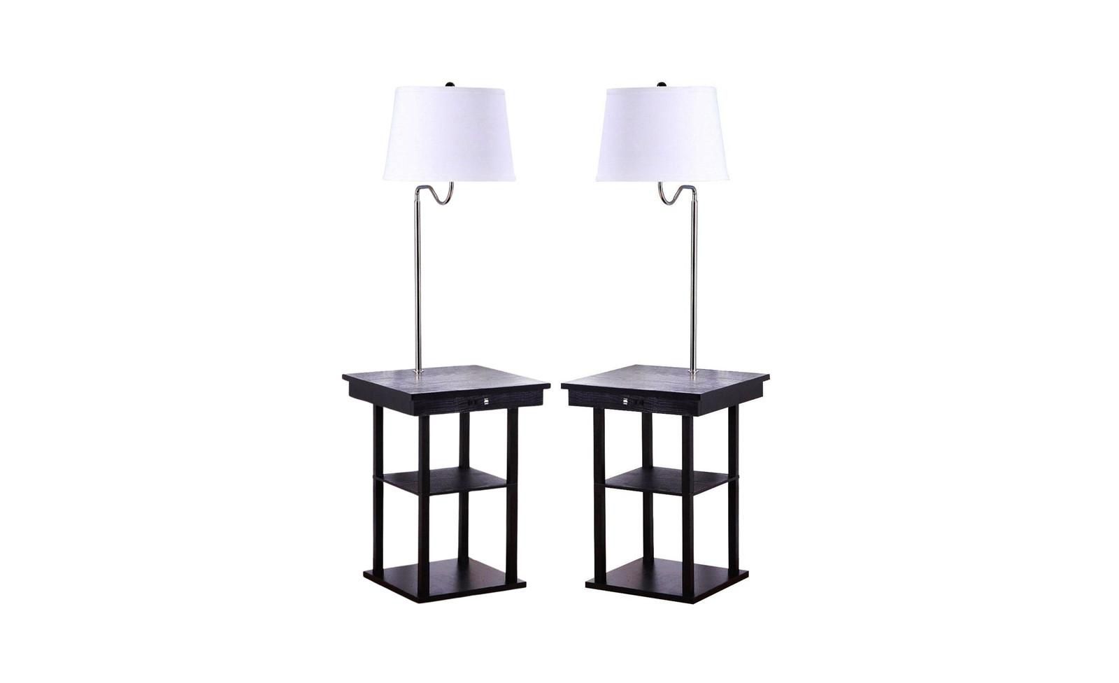 Комплект из 2 настольных ламп Madison с USB-портами для зарядки, LED