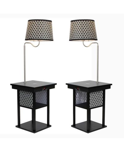 Brightech Madison LED Table & Lamp Combo Bundle with USB and Wireless Charging Pad, Set of 2