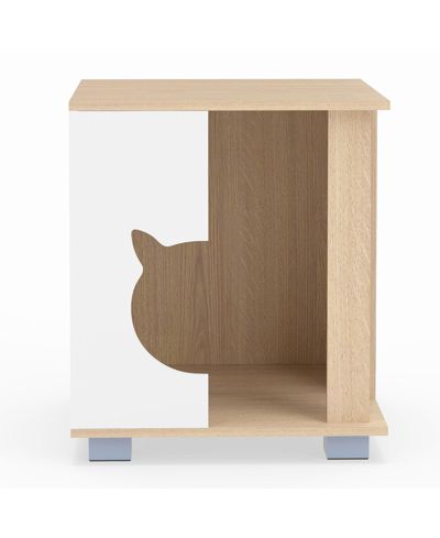 COZITO кошачий домик из дерева 17 inch с входом в виде головы кошки и металлическими ножками