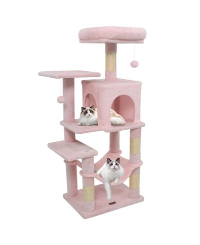 COZITO Cat Tower 44 in Multi-Level with 2-Door Condo and Top Perch