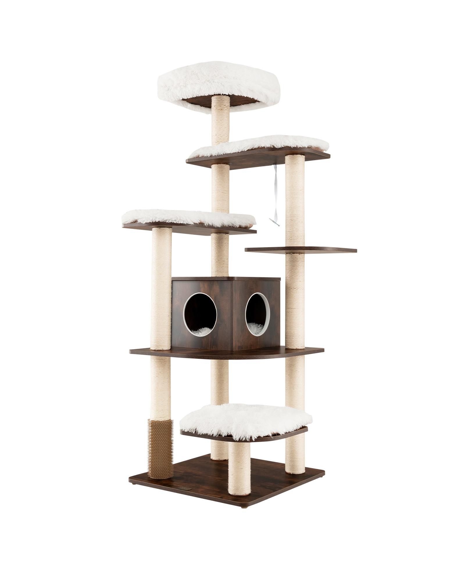 COZITO Cat Tree 7-Layer Wooden Tall Tower with Sisal and Condo