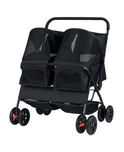 COZITO Foldable Double Pet Stroller with Sunshade and Basket