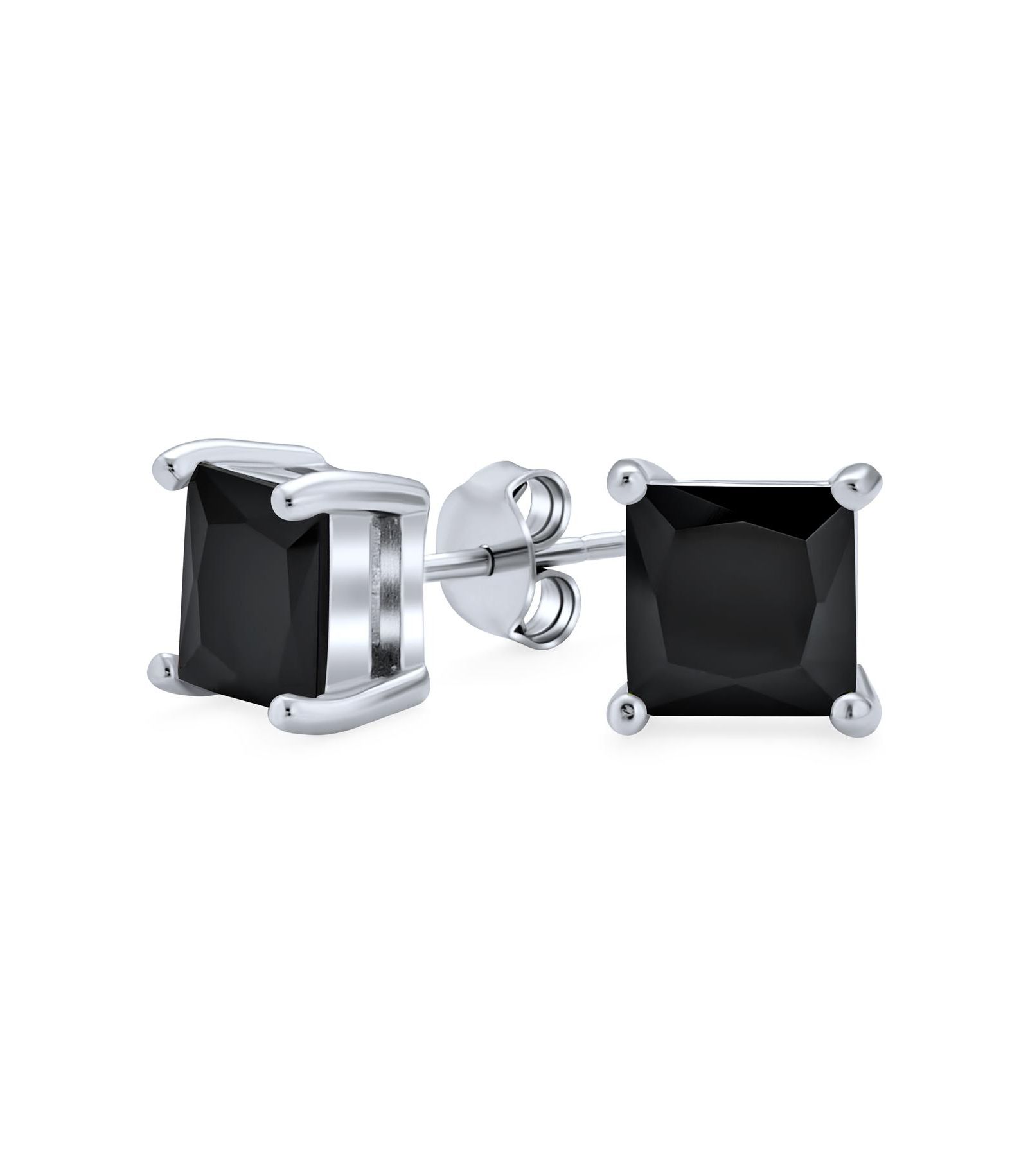 Bling Jewelry Classic Cubic Zirconia Princess Cut CZ Stud Earrings