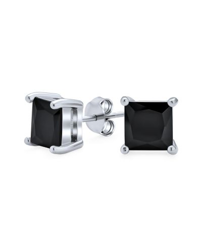 Bling Jewelry Classic Cubic Zirconia Princess Cut CZ Stud Earrings