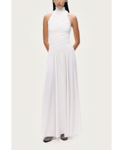 NOCTURNE Women's Ruched High-Neck Maxi Dress