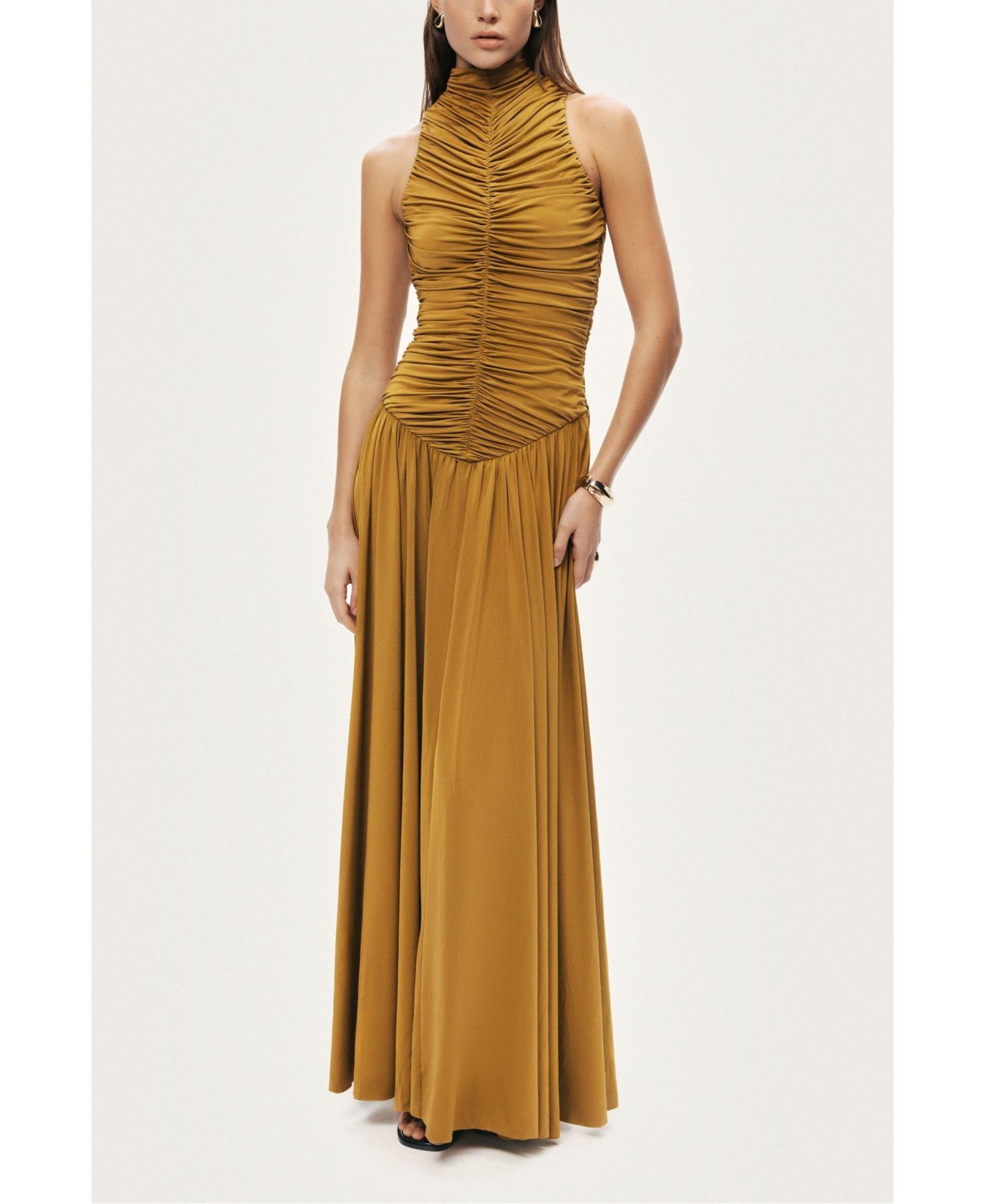 Женское макси-платье NOCTURNE Ruched High-Neck