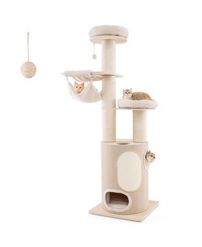 Кошачий игровой комплекс COZITO 74 in Wooden Tower с подушками Condo 2-Story