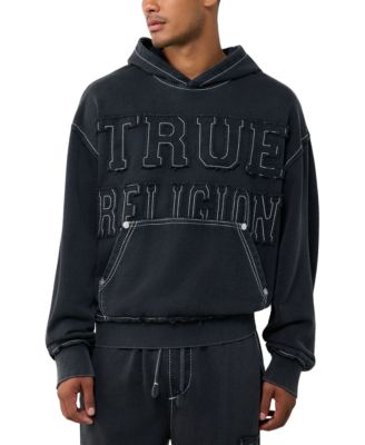 True Religion Men's Applique Big T Boxy Hoodie