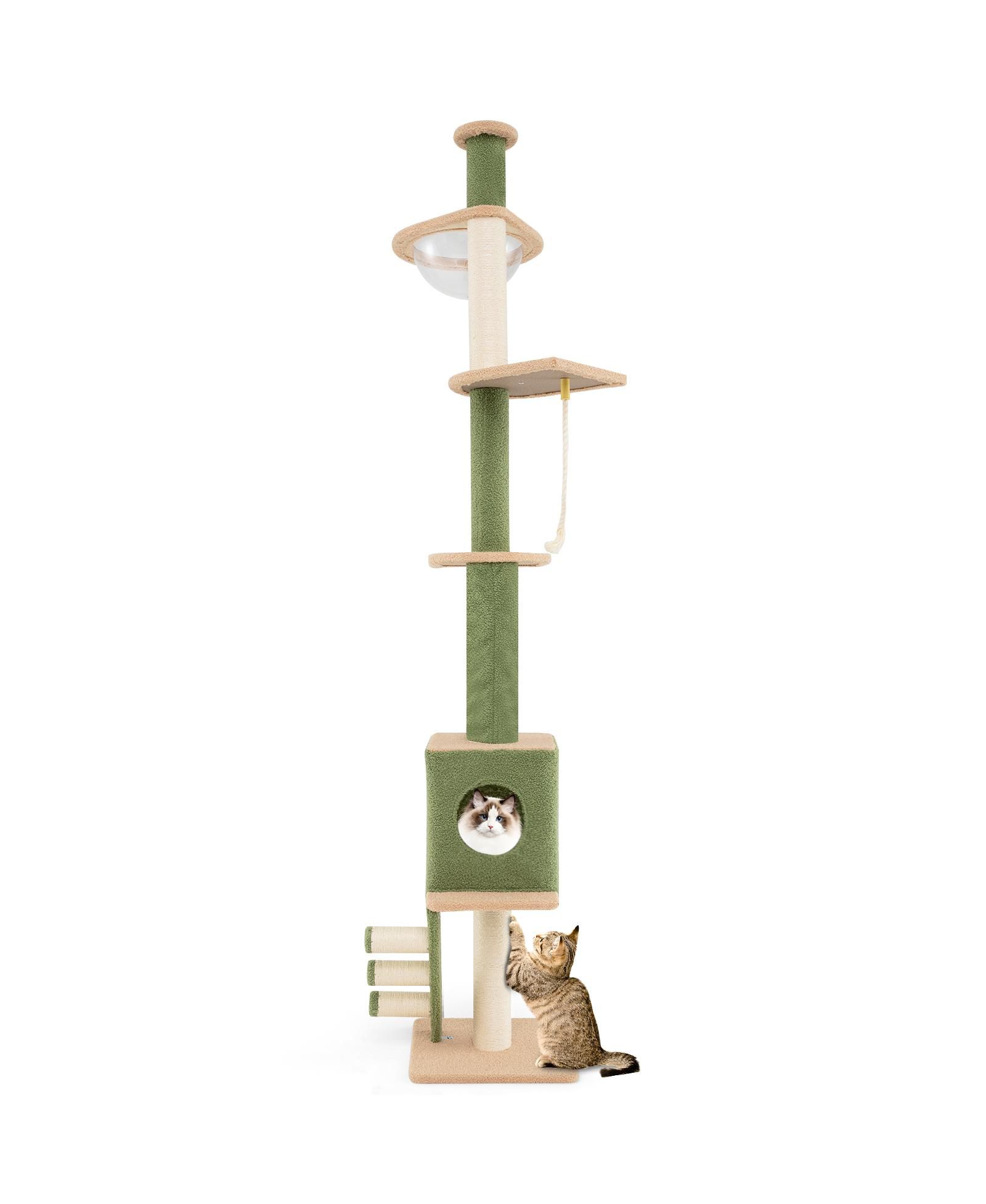 COZITO Cat Tree Floor to Ceiling Adjustable Height with Extra Post