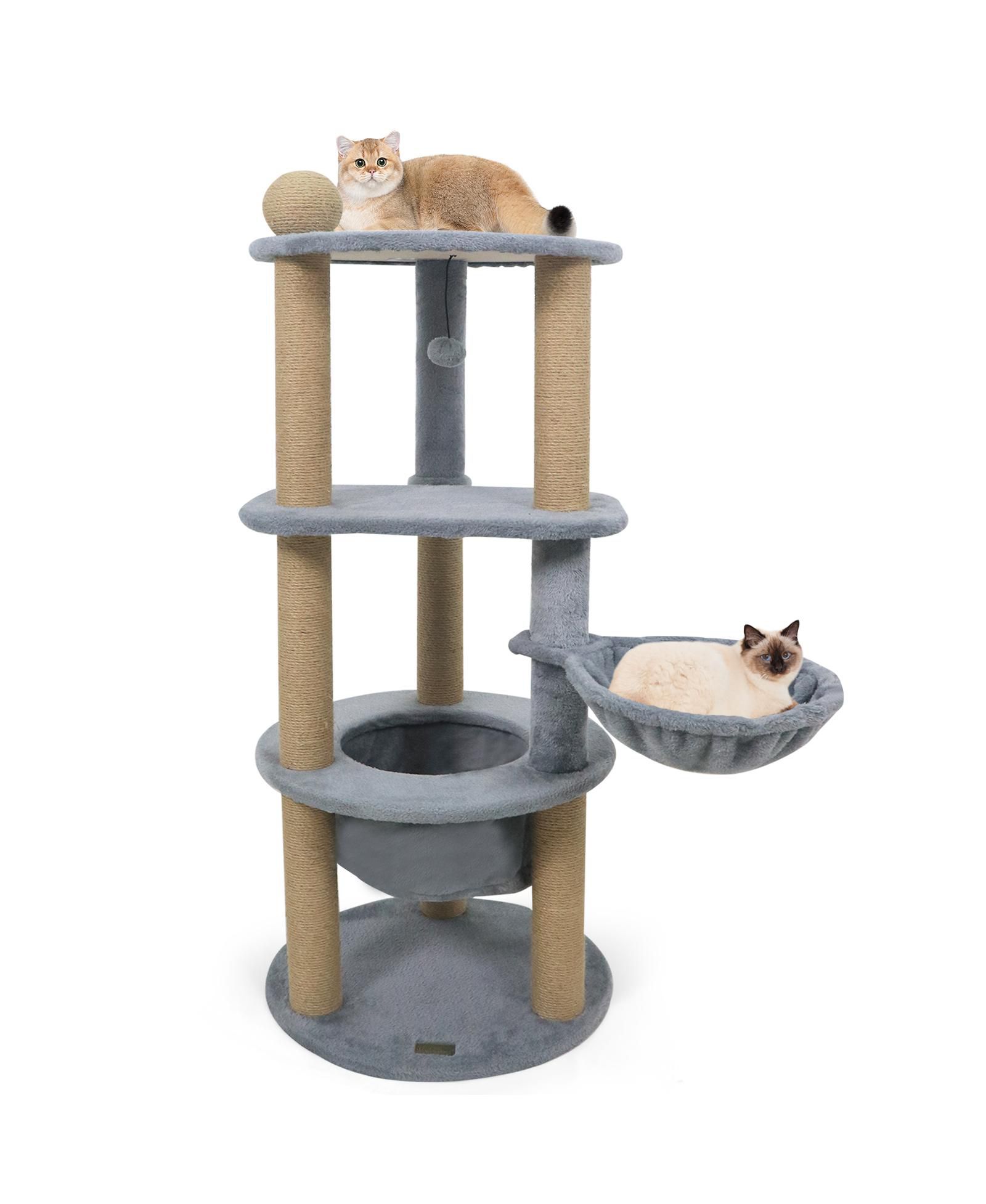 COZITO Cat Tower 47 inch with Cat Nest and Scratching Posts