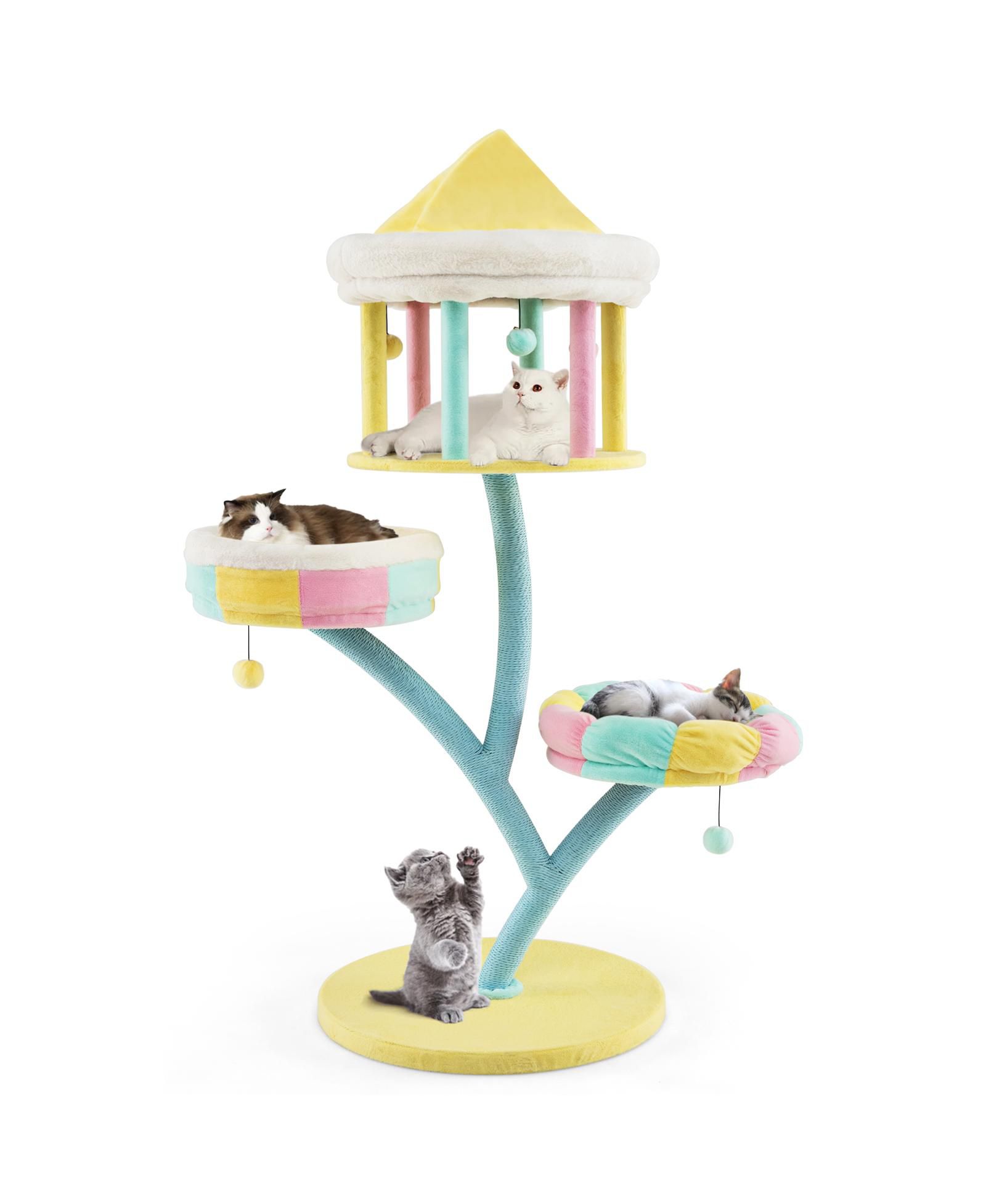 COZITO Cat Tree Multi-Layer with 2 Removable Perches and Posts