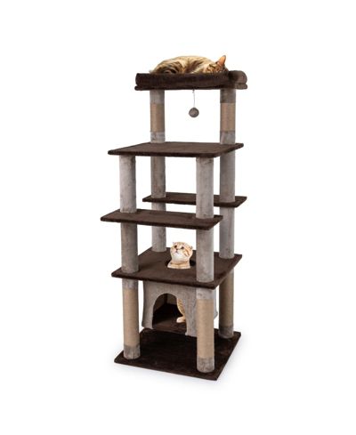 COZITO Cat Tree 58 inch with Swaying Aerial Condo and Plush Bed