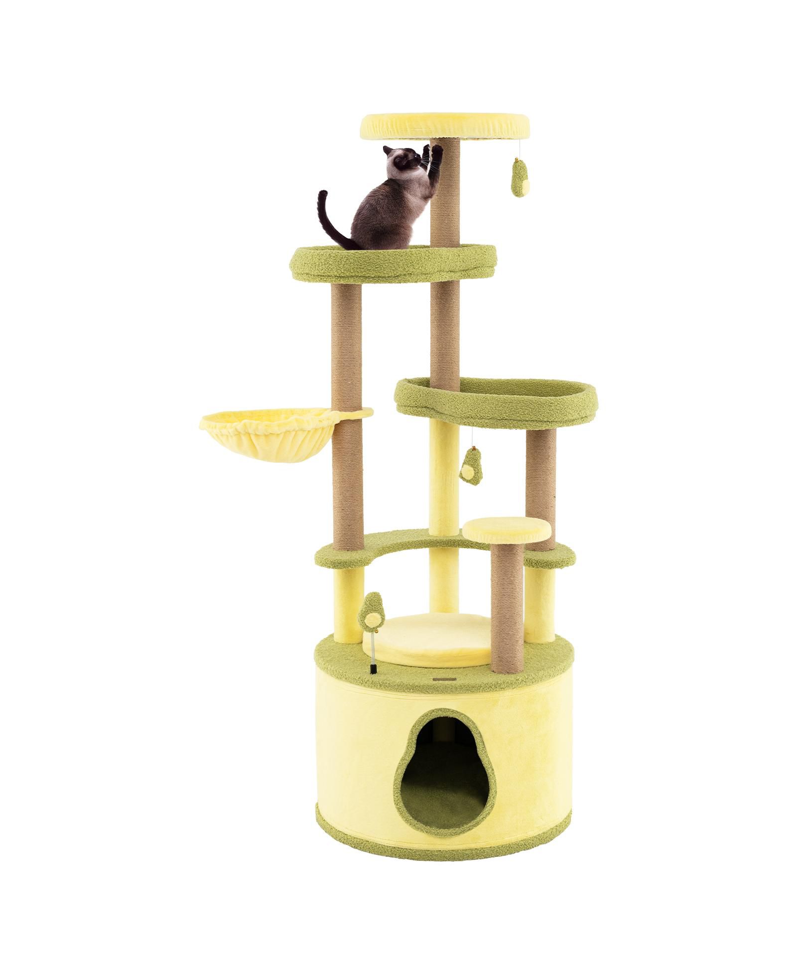 COZITO Cat Tree Large Avocado Multi-Level with Private Condo