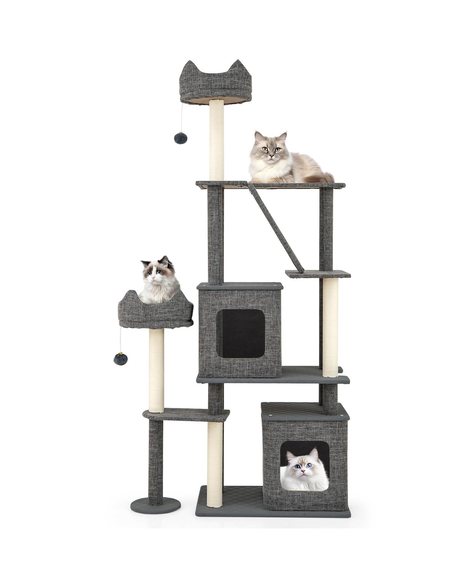COZITO Cat Tree 71 in Multi-Level Large with Scratching Posts