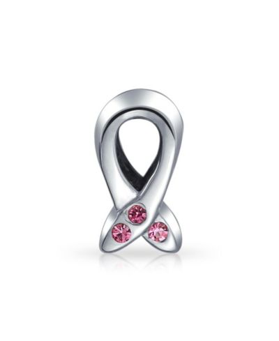 Подвеска Bling Jewelry CZ Ribbon для браслета из серебра 925 пробы