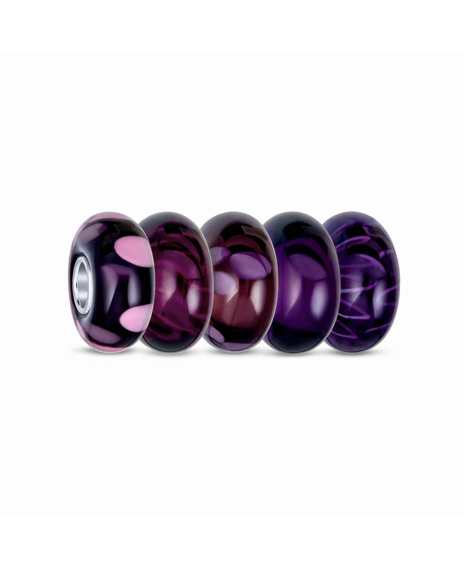 Набор бусин Bling Jewelry Violet Lavender Purple Burgundy Murano Glass Charm