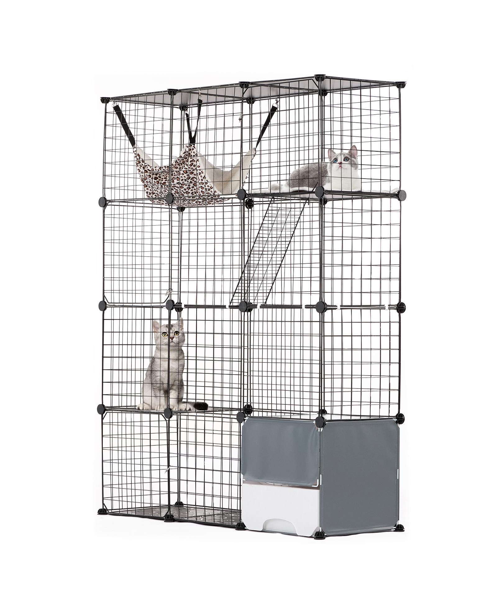 Клетка для кошек COZITO 4-Tier 41x14x55 in Metal Enclosure с гамаком