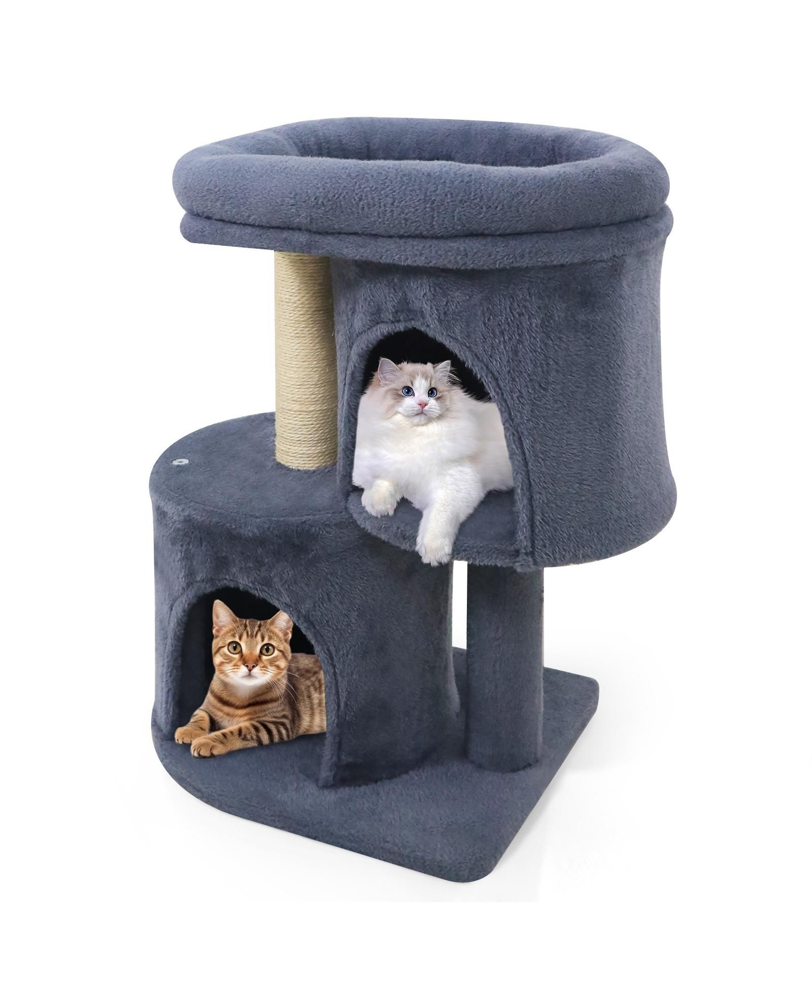 COZITO Cat Tower 26 inch with Padded Perch and Dual Condos