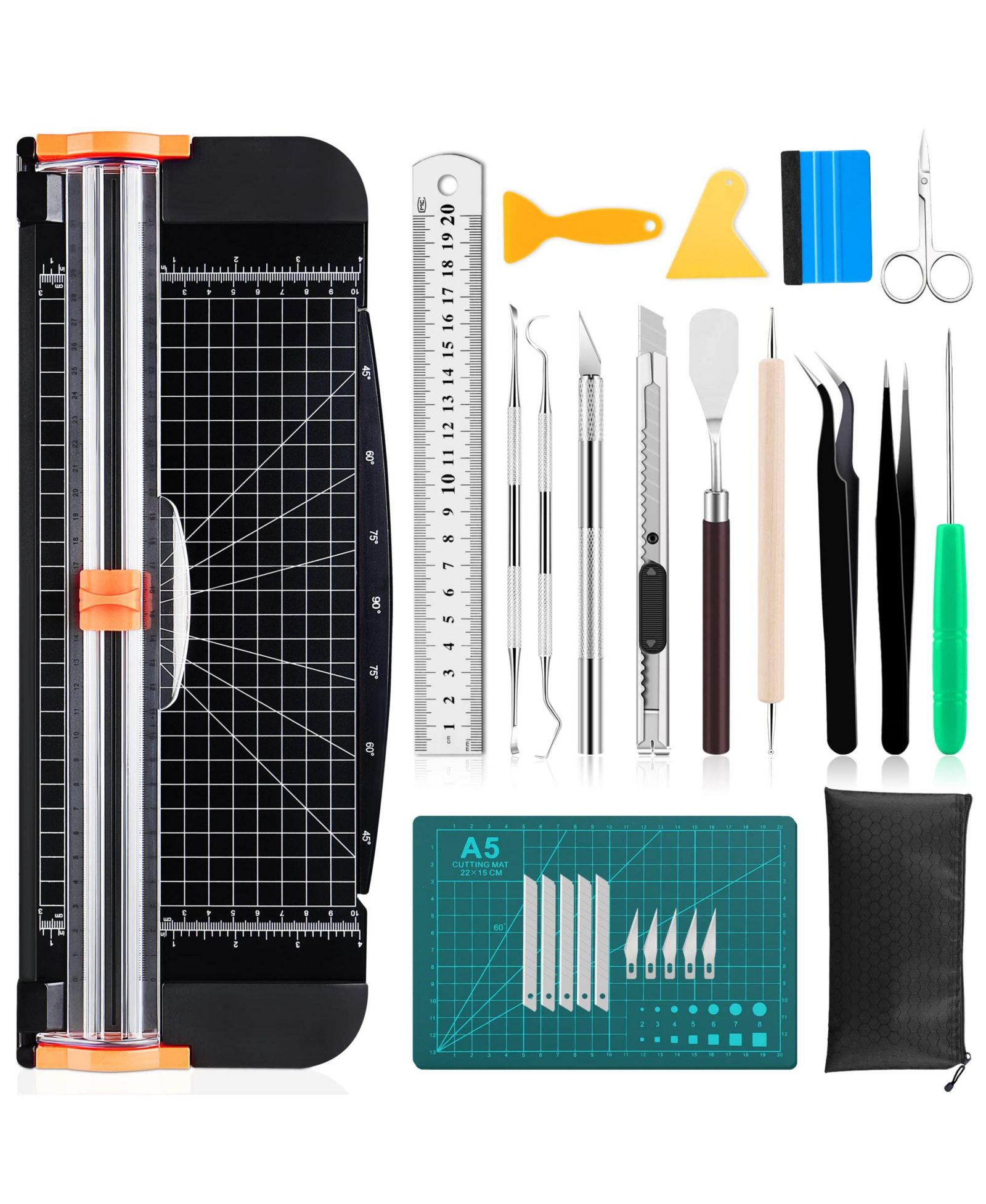 GNUADZ 27pcs Craft Weeding Tools Vinyl Kit Utility Set Paper Trimmer Scrapbooking Silhouettes Cameos DIY Art Crafting Splicing Cardstock