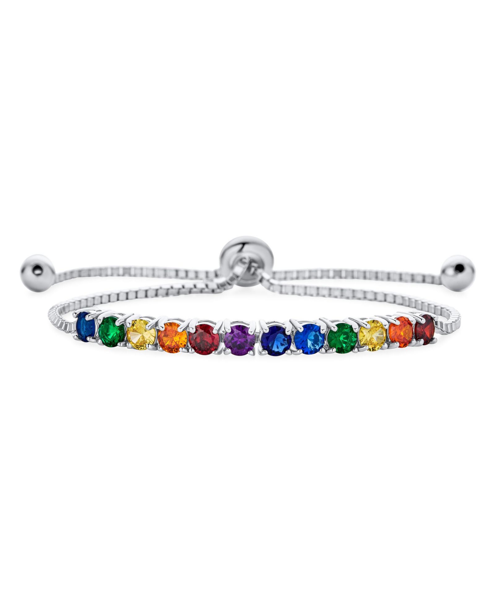 Браслет Bling Jewelry Cubic Zirconia Bolo Style Tennis,.925 Sterling Silver