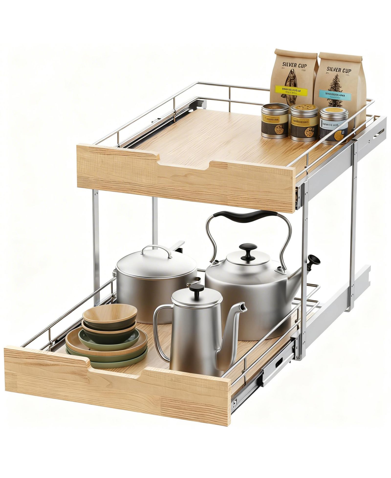 Органайзер для шкафа YIGII Solid Wood Wire Pull-Out