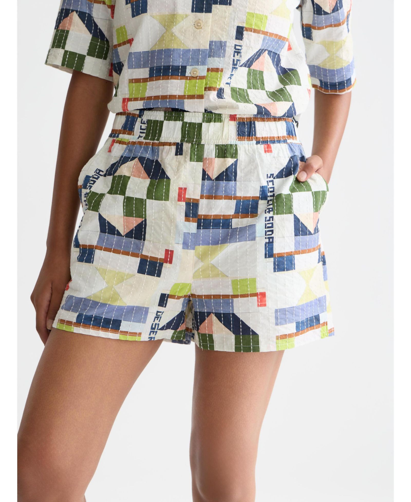 SCOTCH & SODA Women's Scotch and Soda Printed and Stitch-Embroidered Shorts