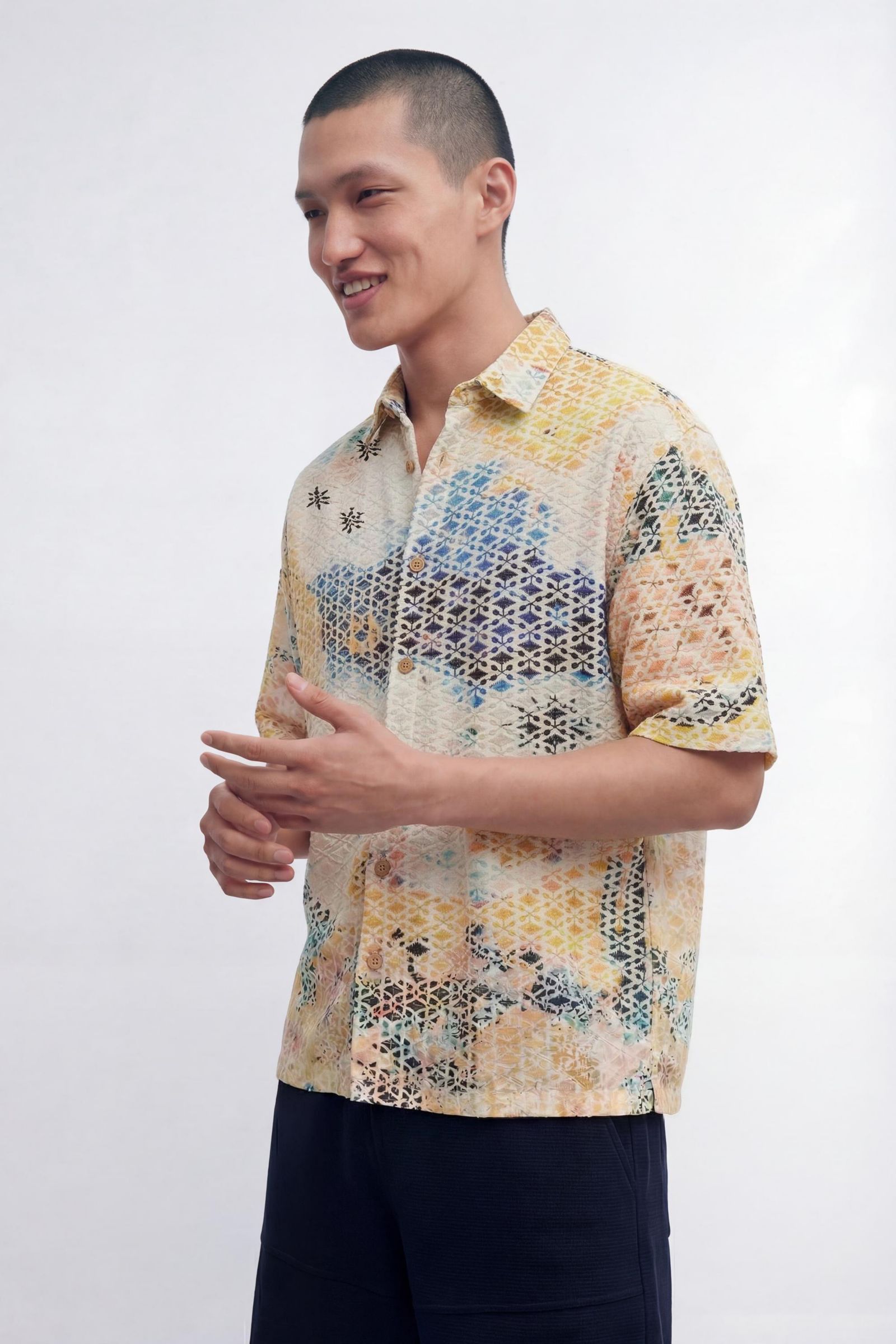Desigual Men's Embroidered printed shirt