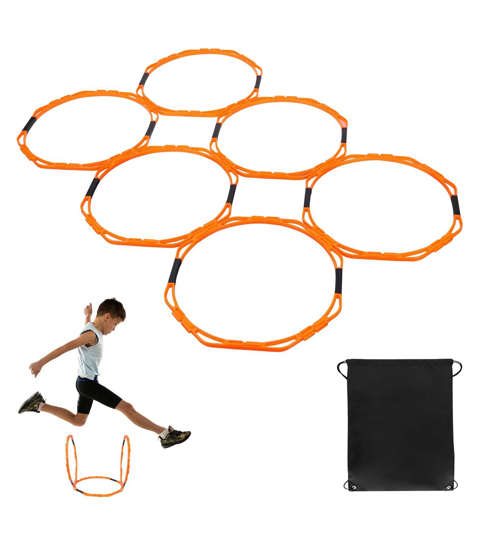 Hikeen Octagonal Agility Rings, Speed Rings, Youth Agility Footwork Training and Speed Hurdles Ladder, Fitness Equipment Sport Workout