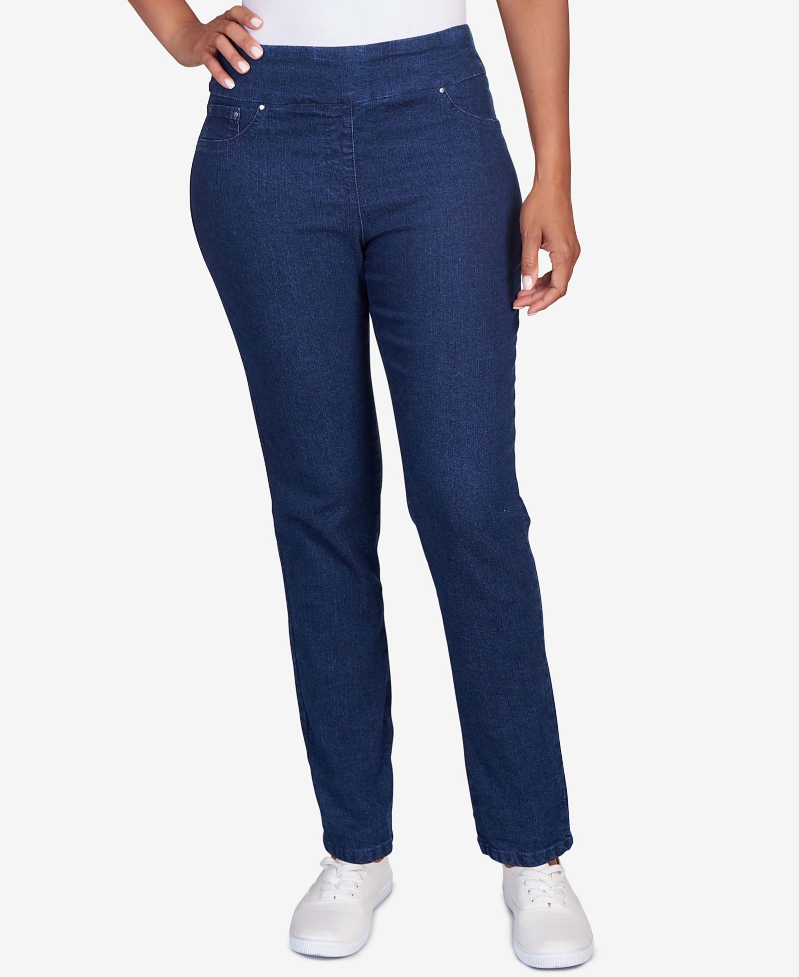 Джинсы Ruby Rd. Petite Mid-Rise Pull-On Straight Extra Stretch Denim