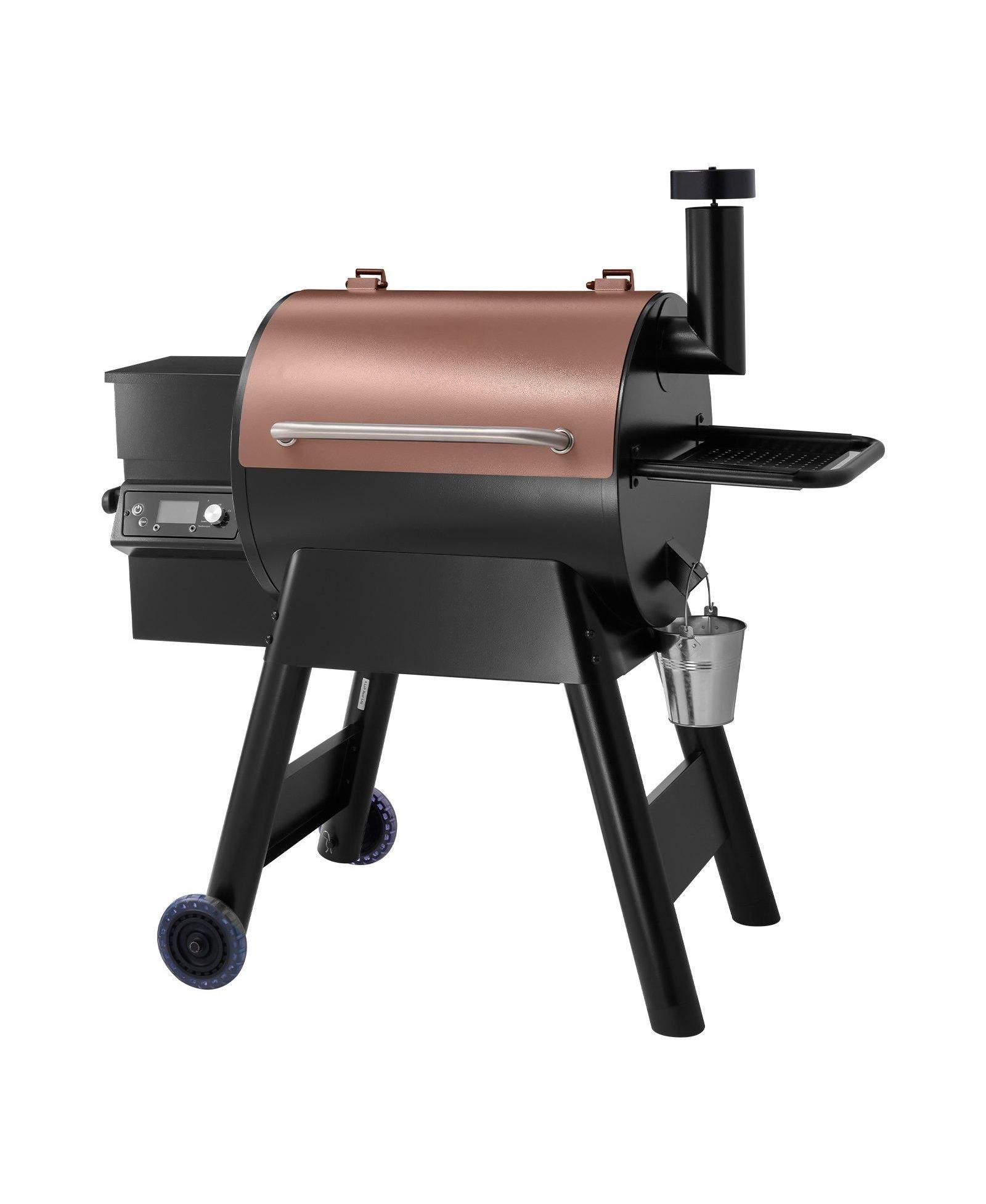 Ecooso Wood Pellet Grill Smoker, 8-in-1 Outdoor BBQ, 575 Sq. In. Cooking Area, LCD Controller, Meat Probe, 500degree(s)F Max