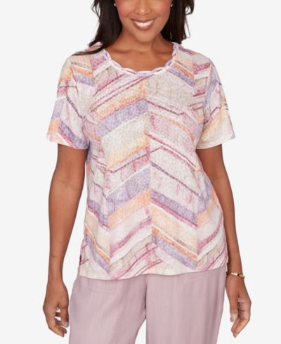 Футболка Alfred Dunner Petite Vintage Charm Chevron