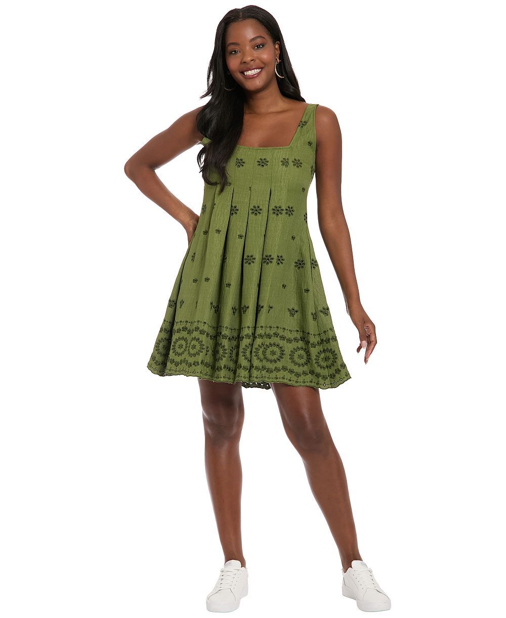London Times Women’s Square Neck Short Dress