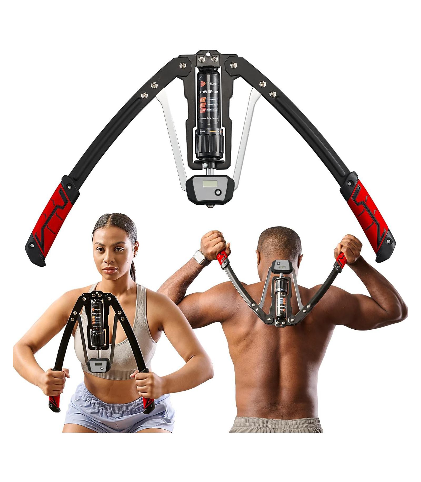Lifepro Hydraulic Chest Expander & Arm Twister – Adjustable Power Twister Arm Exerciser, 22–440 lb Resistance, Home Gym Upper Body Trainer
