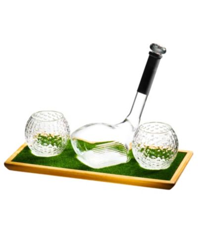 Godinger Golf 3-Piece Decanter Whiskey Set