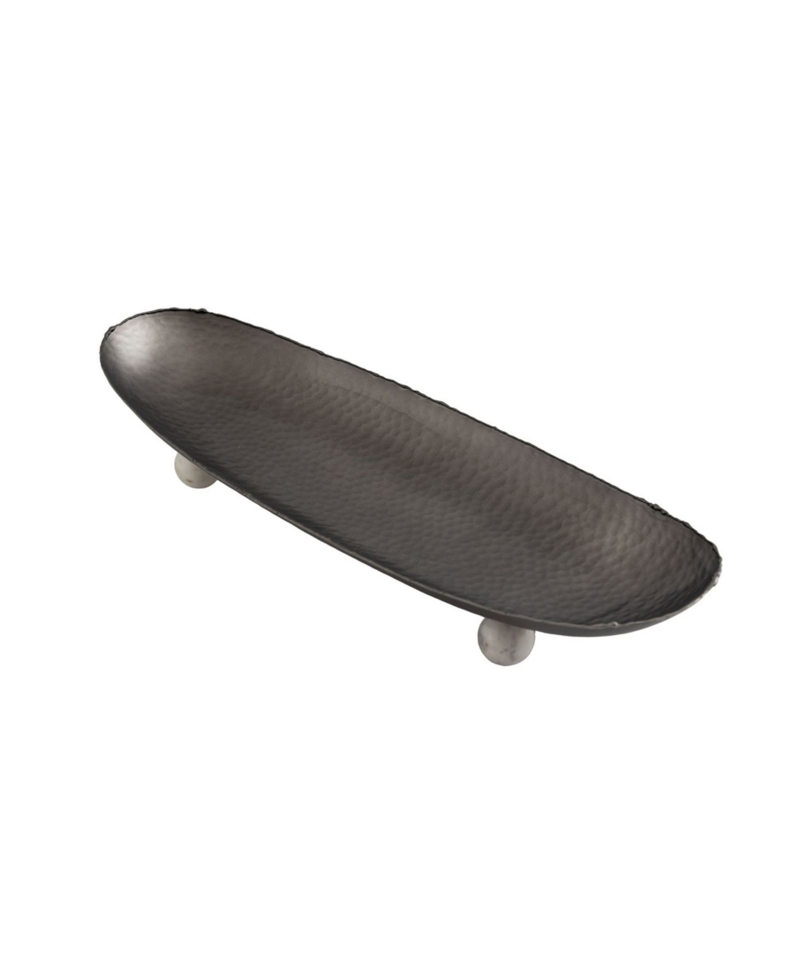 Godinger Temari Hammered Gunmetal Footed 5.62" Oval Platter