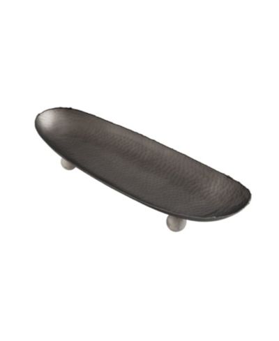 Godinger Temari Hammered Gunmetal Footed 5.62" Oval Platter