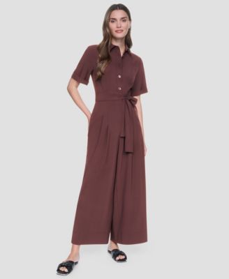 Женский комбинезон DKNY Short-Sleeve Wide-Leg