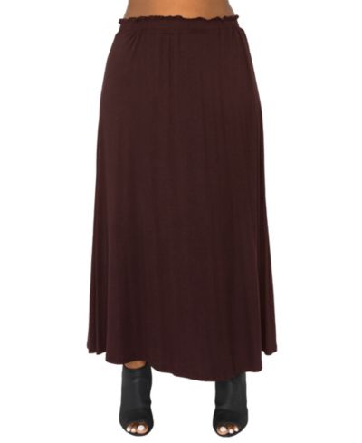 COIN 1804 Plus Size Elastic Waistband Maxi Skirts
