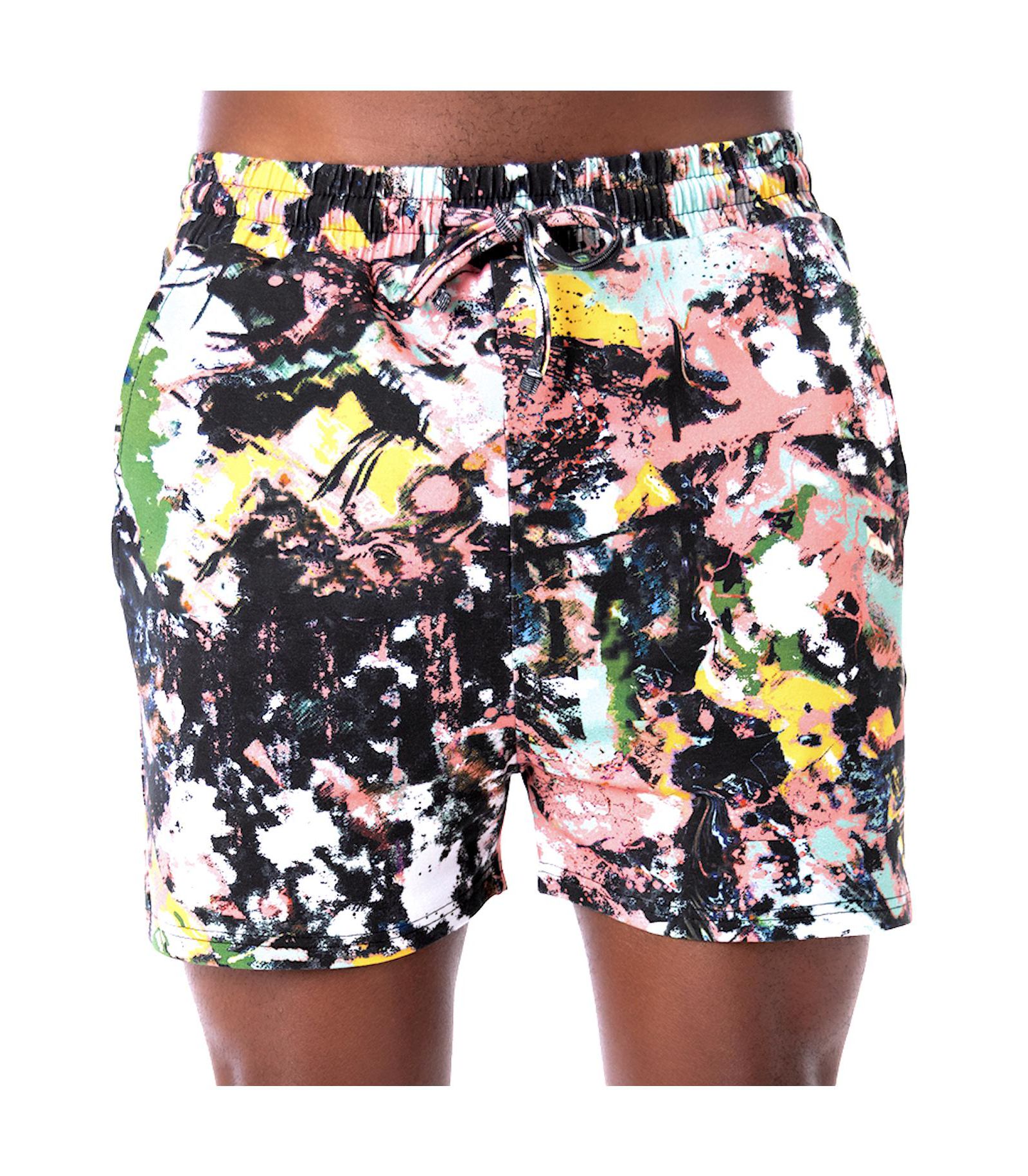 Dai Moda Men's Frenzy print Pull On Shorts