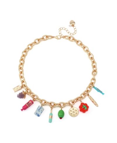 Подвеска Betsey Johnson Multi-Colored Girl Dinner Charcuterie Charm Necklace
