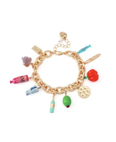 Betsey Johnson браслет с шармом Girl Dinner из искусственного камня